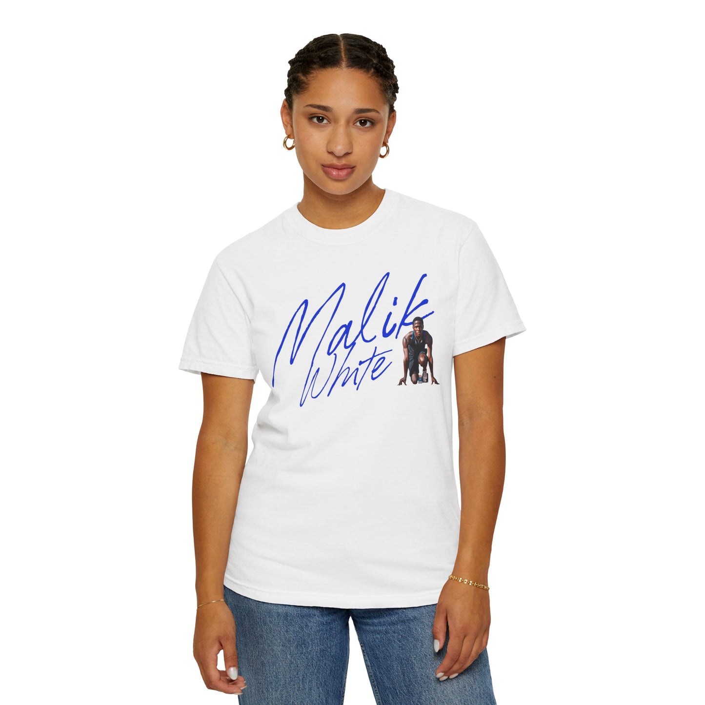 Malik White Cursive Premium Tee
