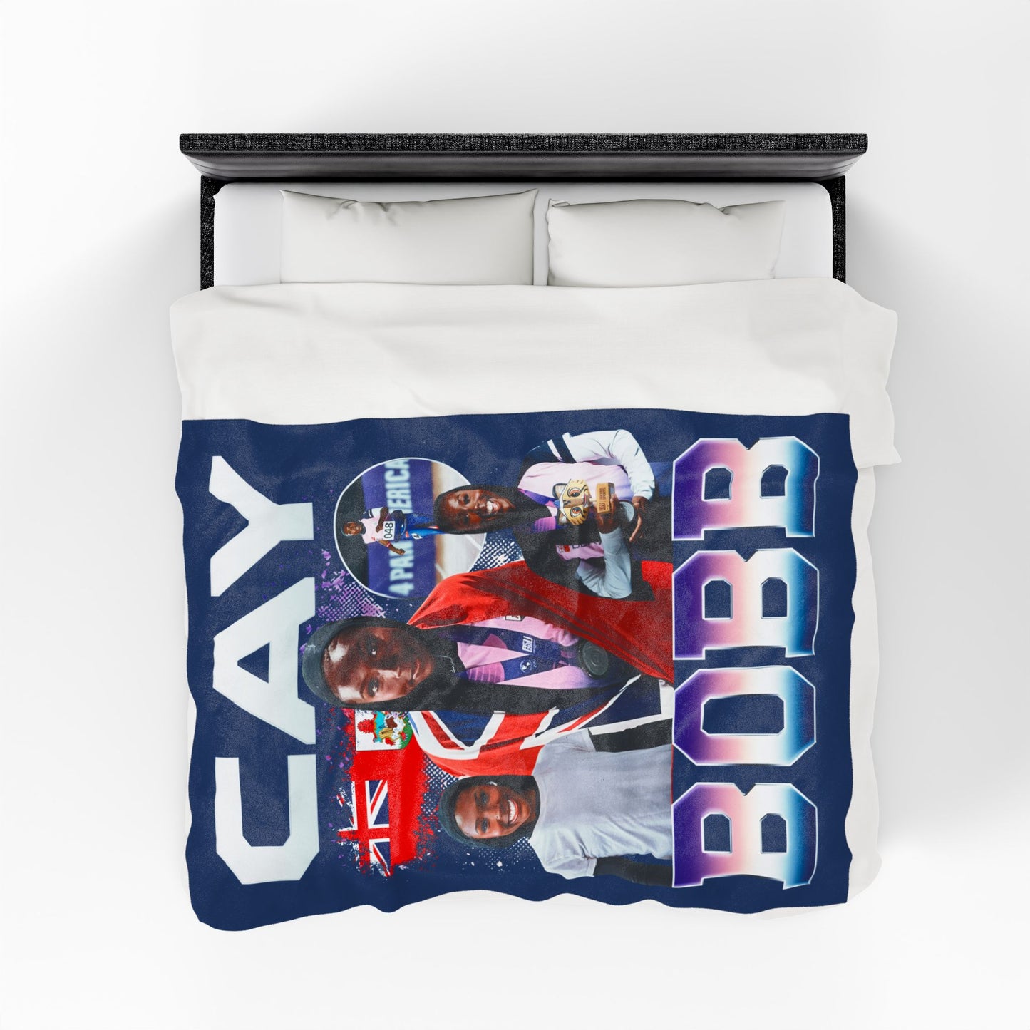 Cay Bobb Colored & White Combo 60"-80" Plush Blanket