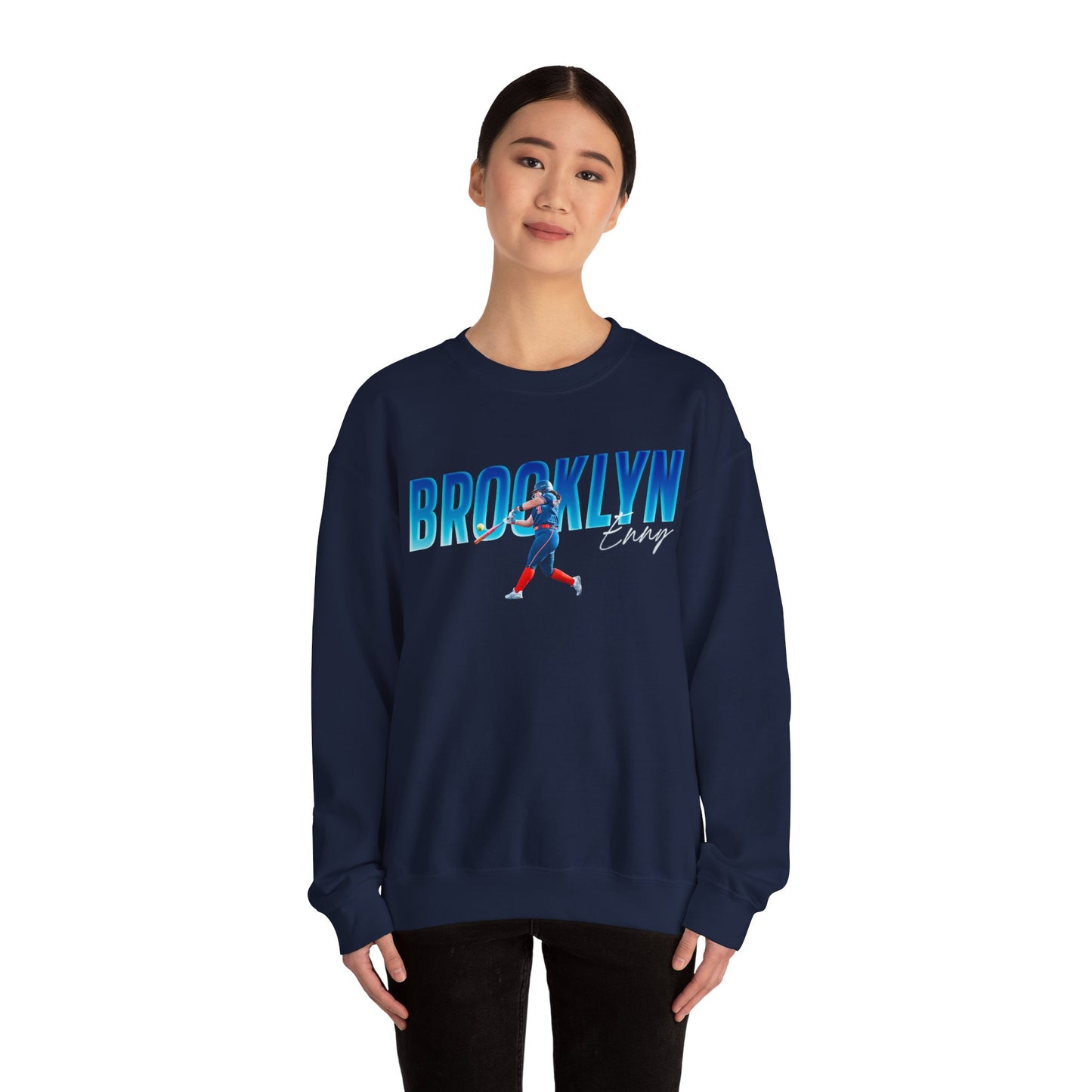 Brooklyn Enny Cursive Combo Colored Crewneck Sweatshirt