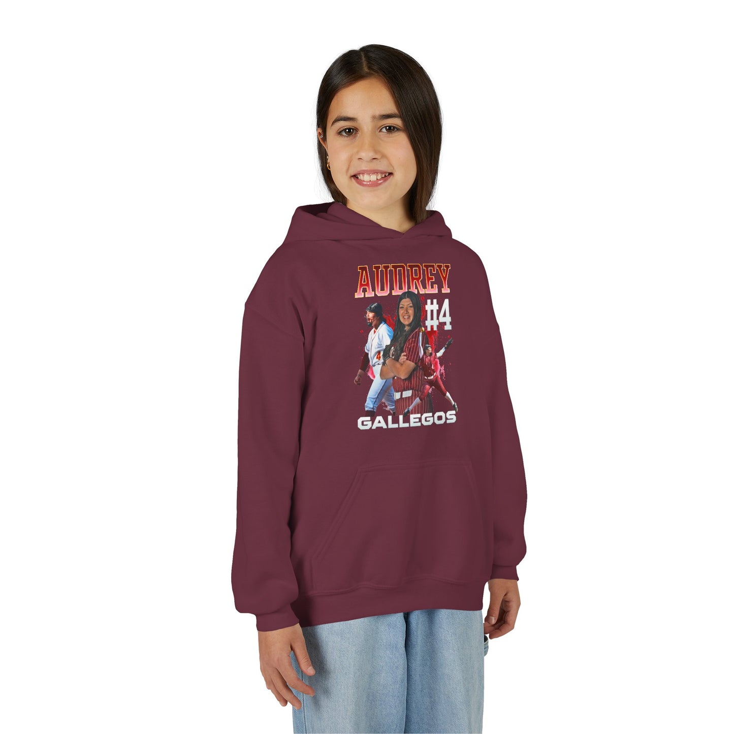 Audrey Gallegos First Name Highlight Kids Hoodie