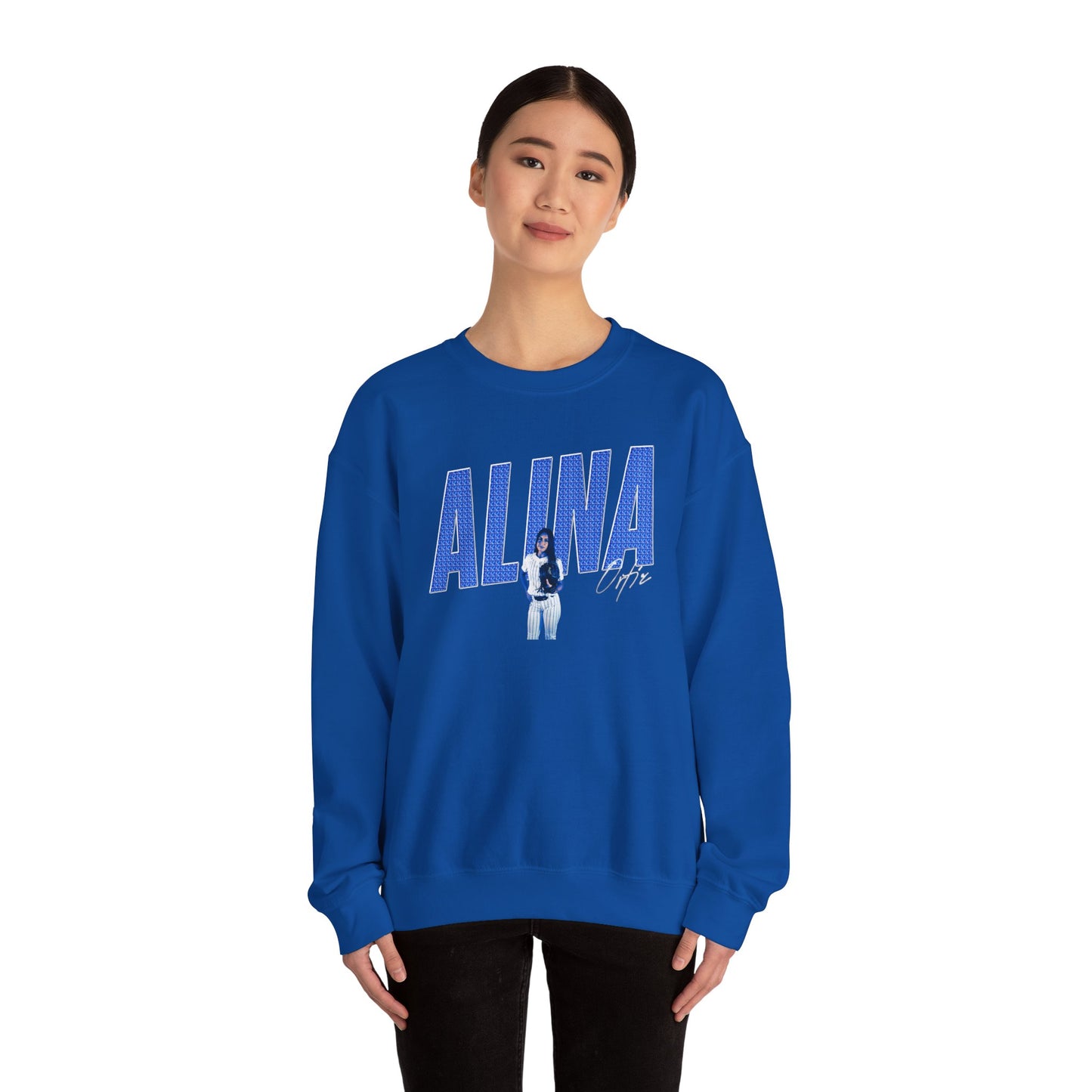 Alina Ortiz Cursive Combo Colored Crewneck Sweatshirt