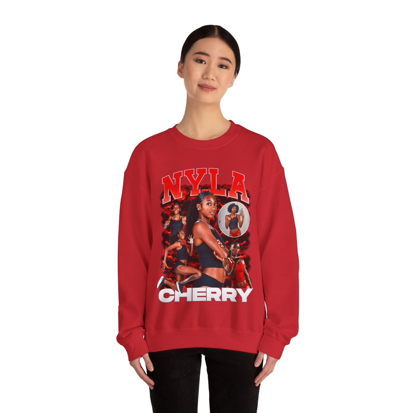 Nyla Cherry First Name Highlight Crewneck Sweatshirt