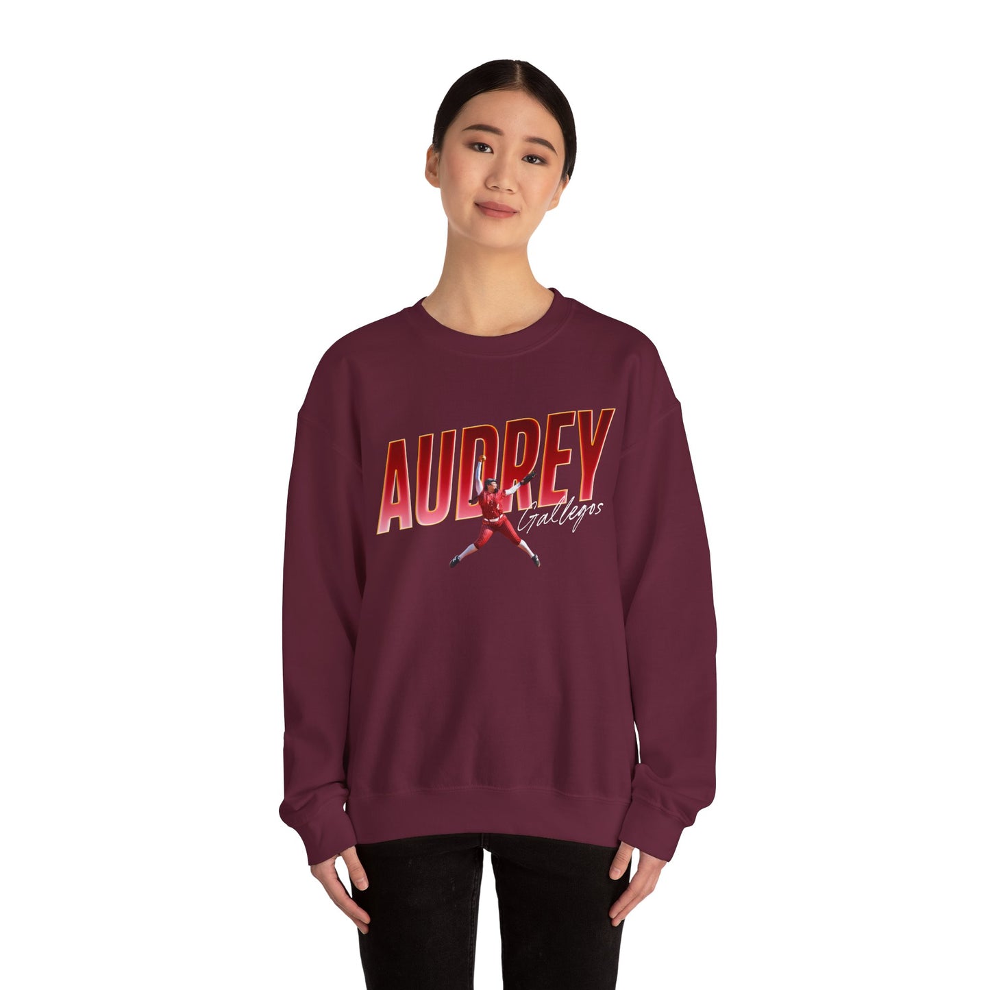 Audrey Gallegos Cursive Combo Colored Crewneck Sweatshirt