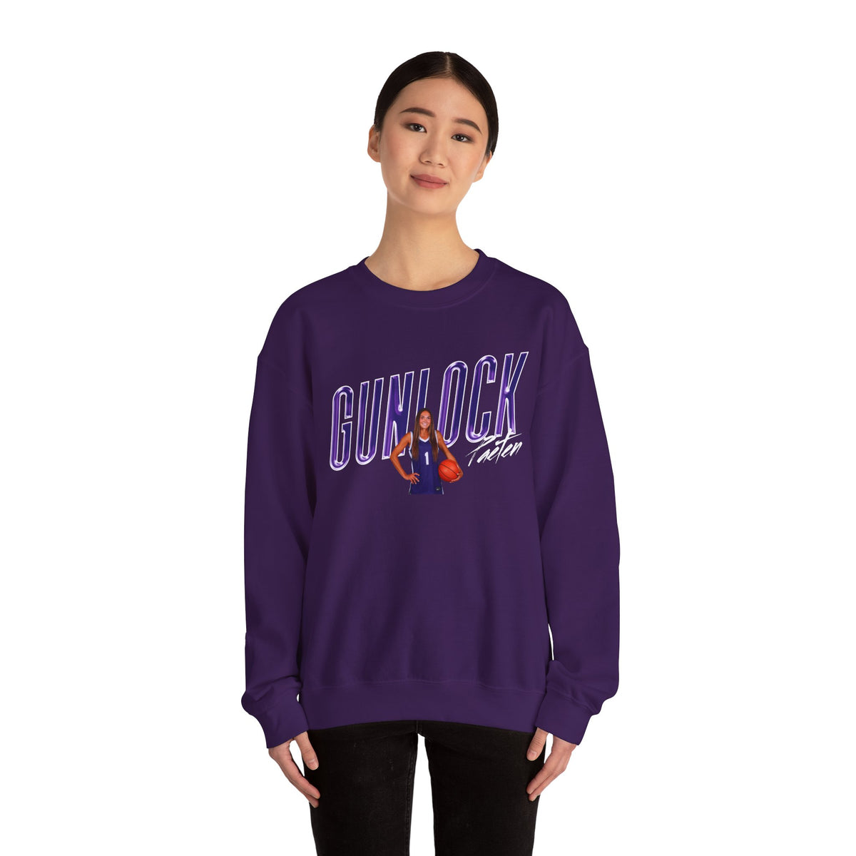Paeten Gunlock Cursive Combo Colored Crewneck Sweatshirt