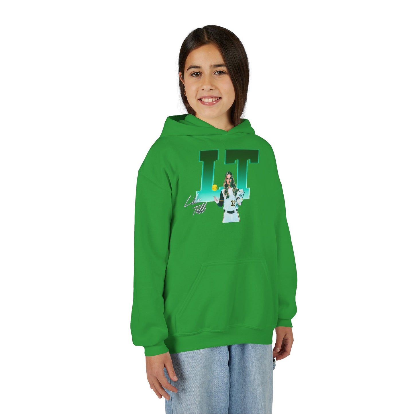 Lila Toll Big Initials Colored Kids Hoodie