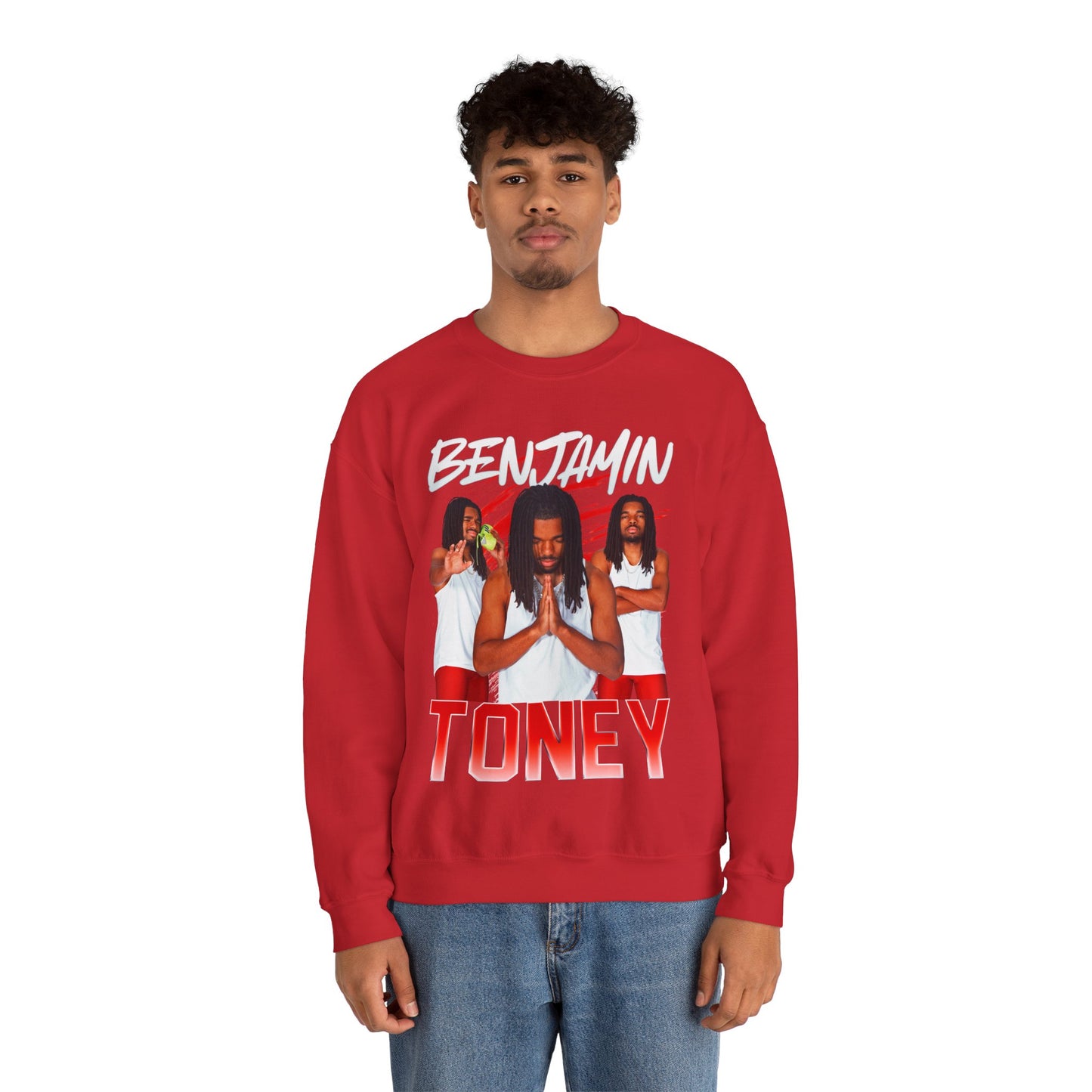 Benjamin Toney White & Combo Colored Crewneck Sweatshirt