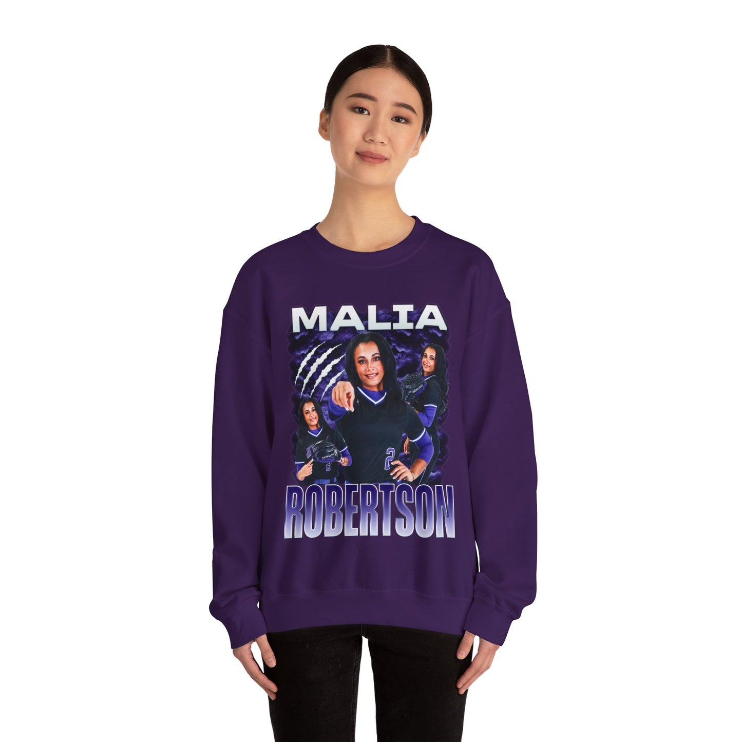 Malia Robertson White & Combo Colored Crewneck Sweatshirt