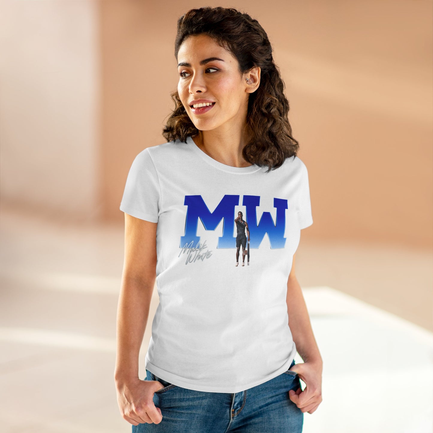 Malik White Big Initals Colored Women's Tee