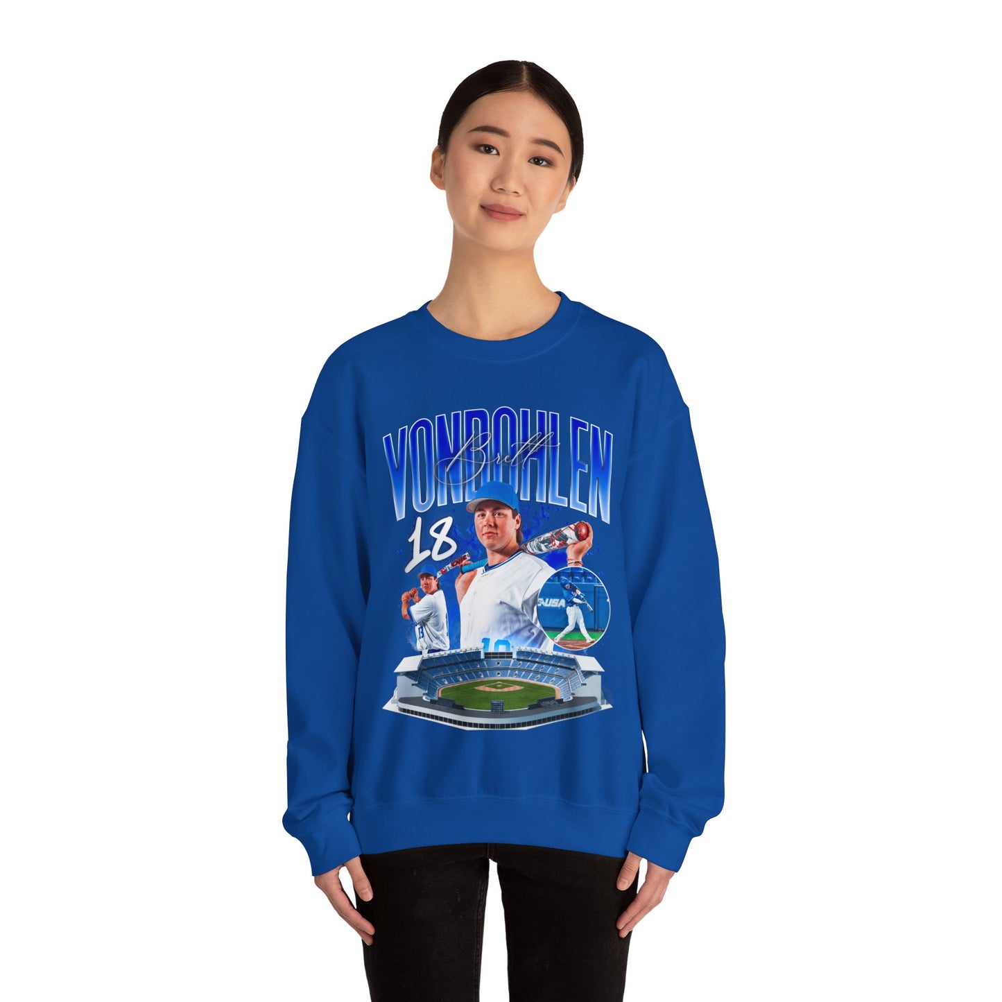 Brett Vondohlen Last Name Highlight Crewneck Sweatshirt