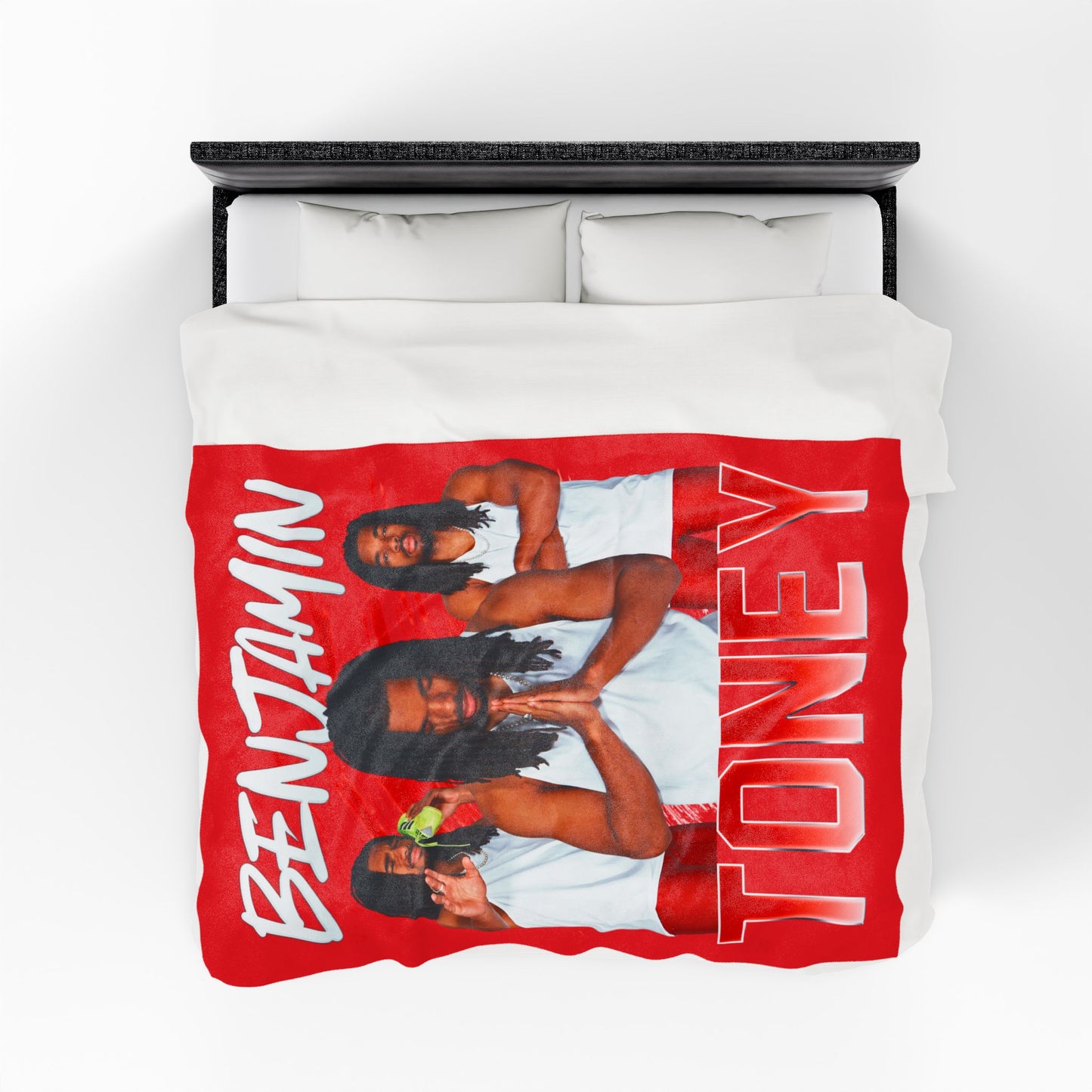 Benjamin Toney White & Combo Colored 60"-80" Plush Blanket