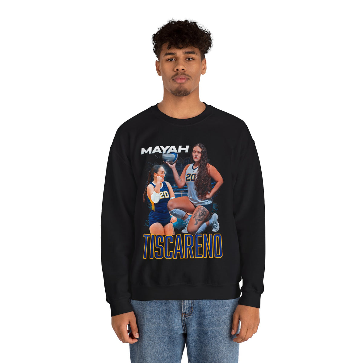 Mayah Tiscareno White & Colored Combo Crewneck Sweatshirt
