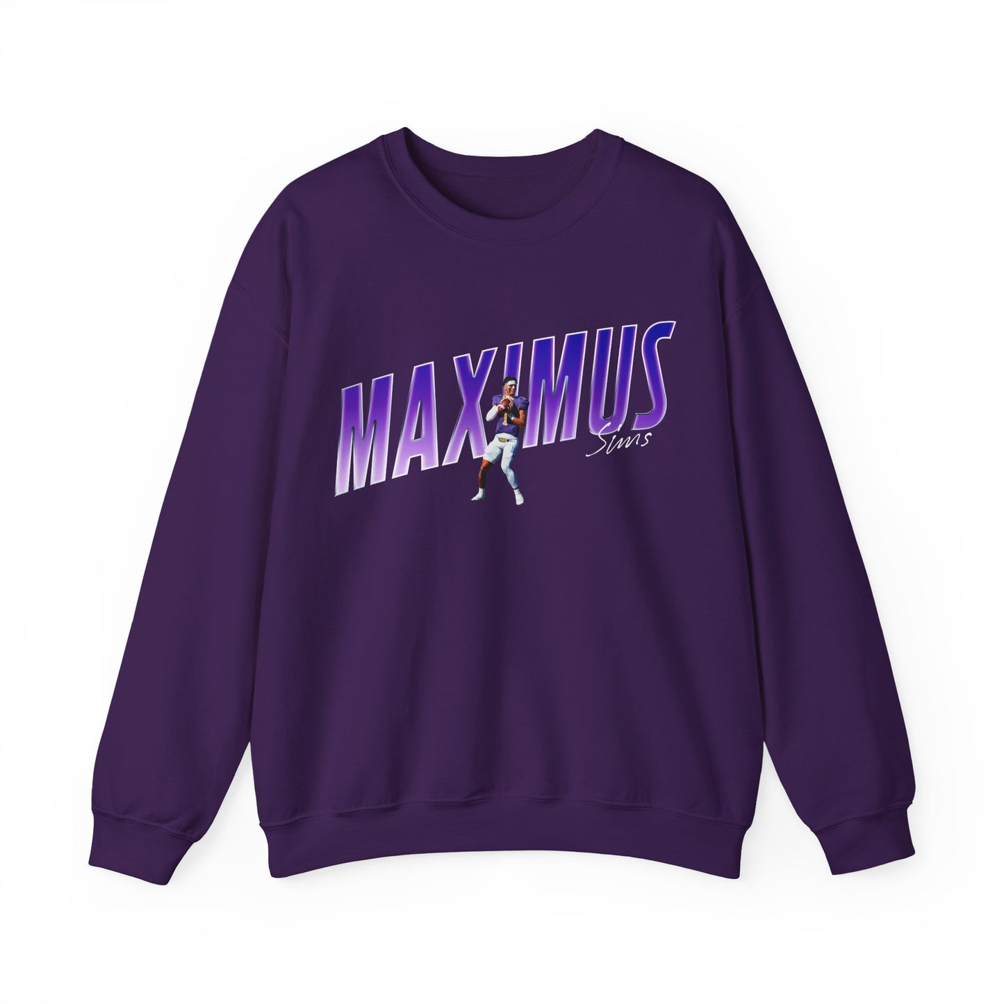 Maximus Sims Cursive Combo Colored Crewneck Sweatshirt