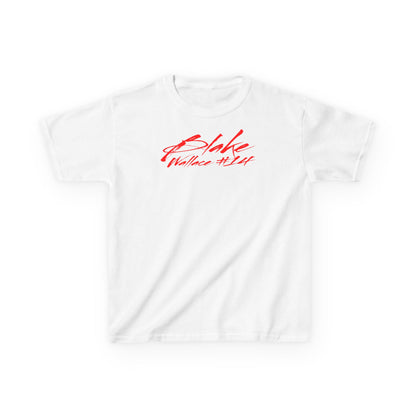 Blake Wallace Cursive Name & Number Kids Tee