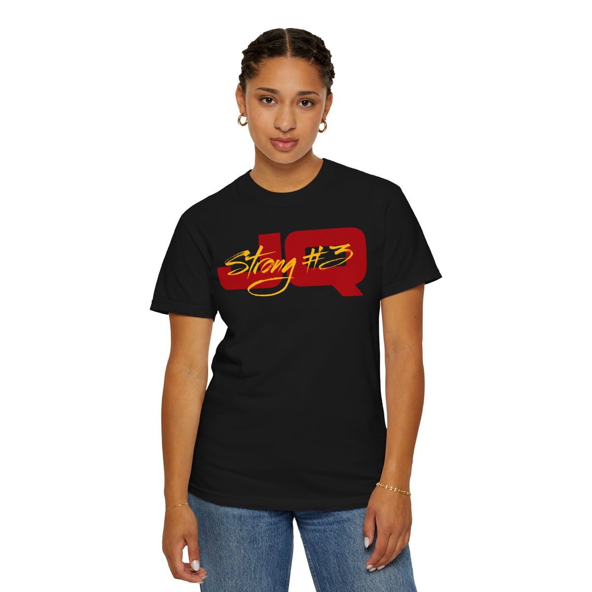 JQ Strong Cursive Name & Number Premium Tee