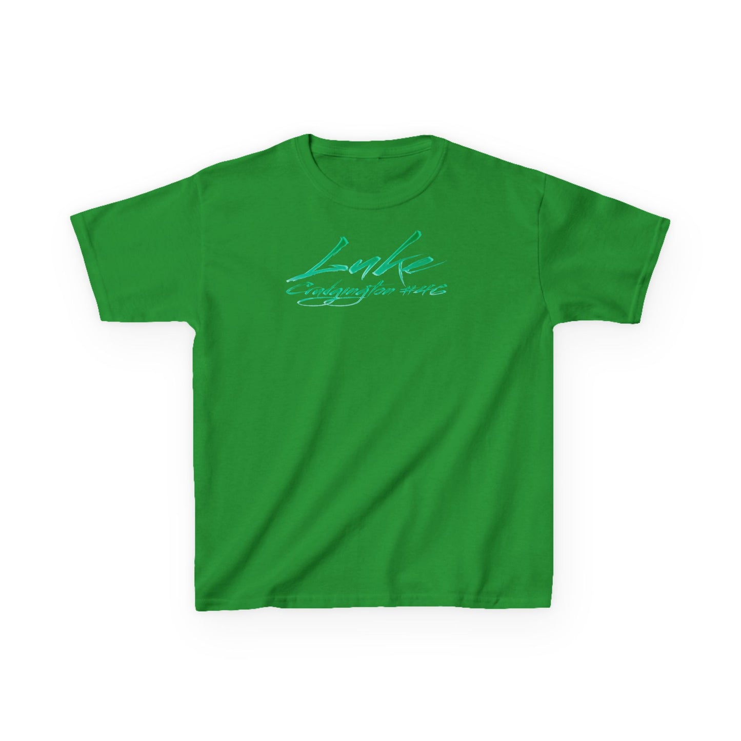 Luke Crudgington Cursive Name & Number Kids Tee