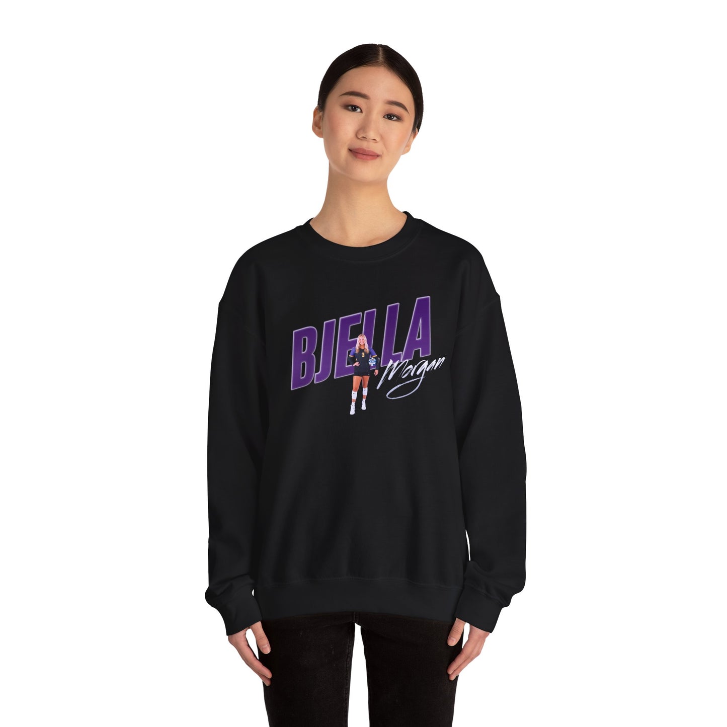 Morgan Bjella Cursive Combo Colored Crewneck Sweatshirt