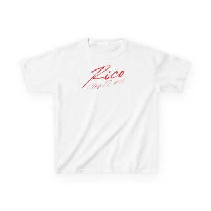 Rico Clay II Cursive Name & Number Kids Tee