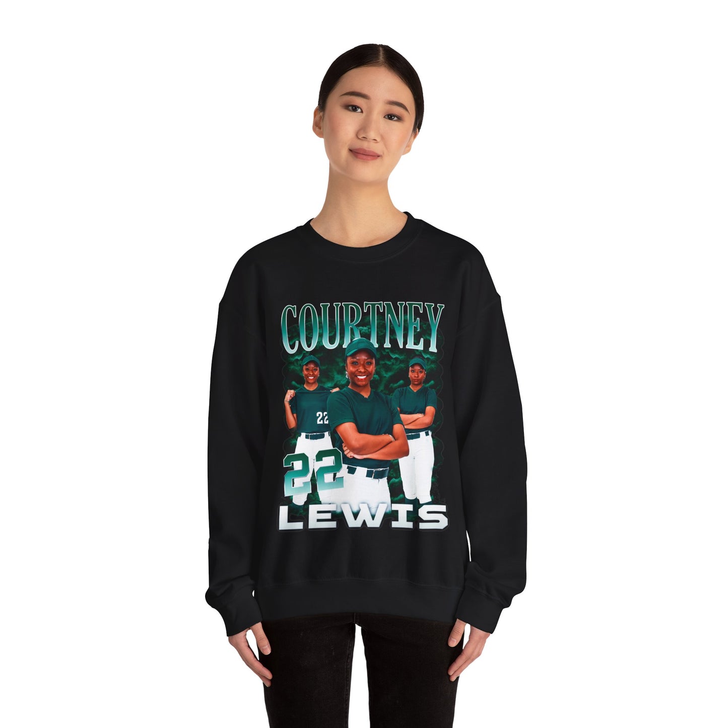 Courtney Lewis Colored & White Combo Crewneck Sweatshirt