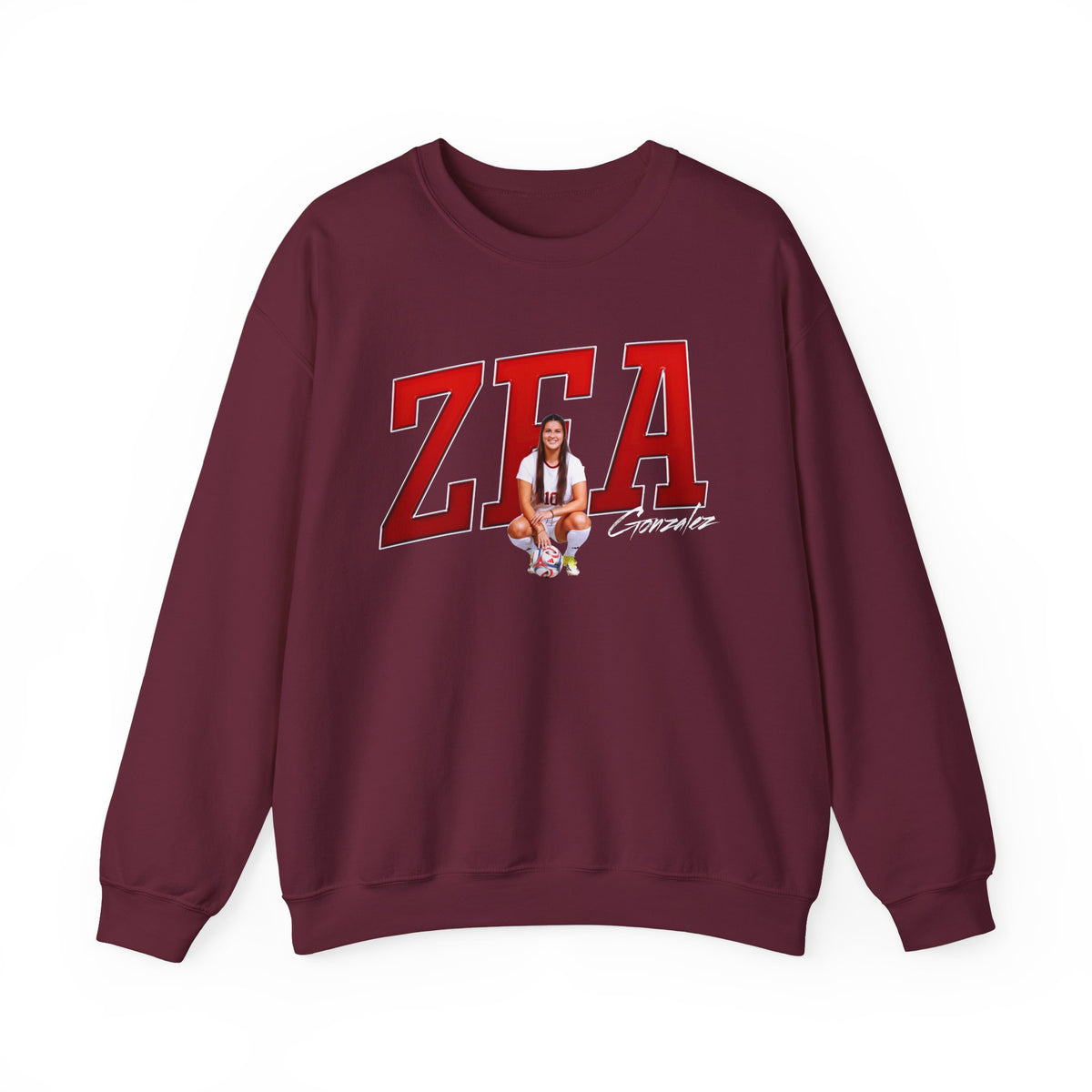 Zea Gonzalez Cursive Combo Colored Crewneck Sweatshirt