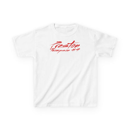 Preston Thompson Cursive Name & Number Kids Tee