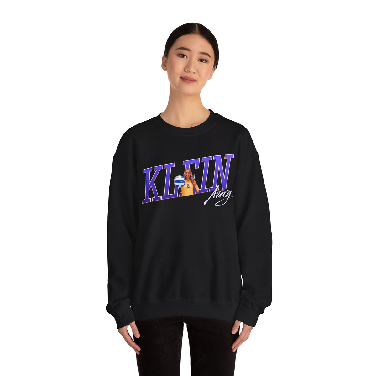 Avery Klein Cursive Combo Crewneck Sweatshirt