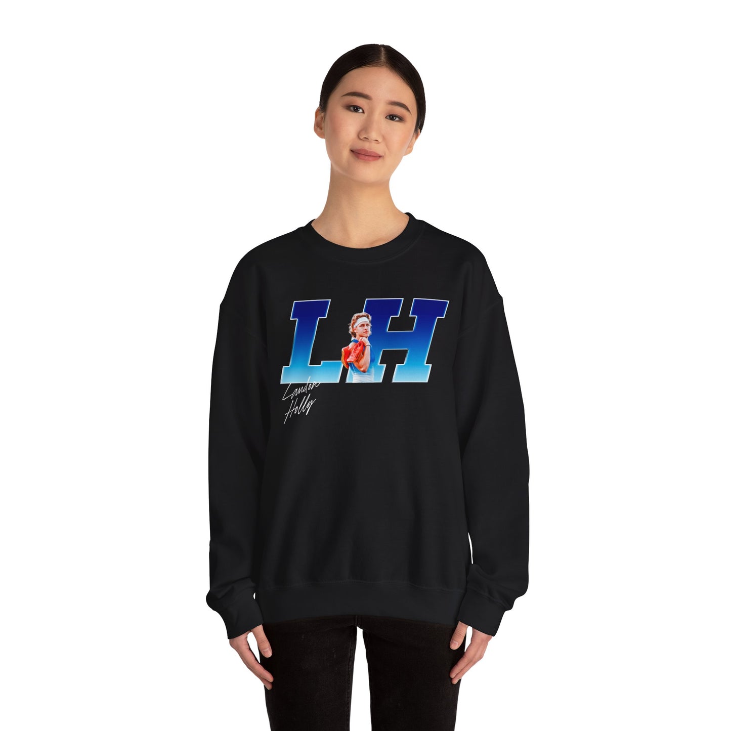 Landon Holly Big Initials Colored Crewneck Sweatshirt