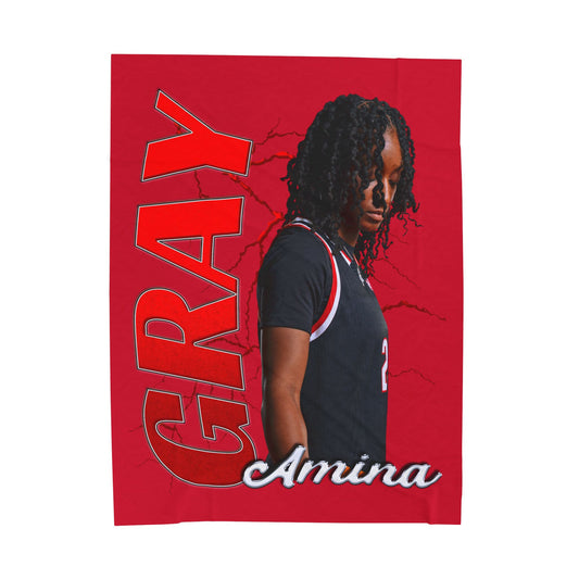 Amina Gray 60"-80" Plush Blanket
