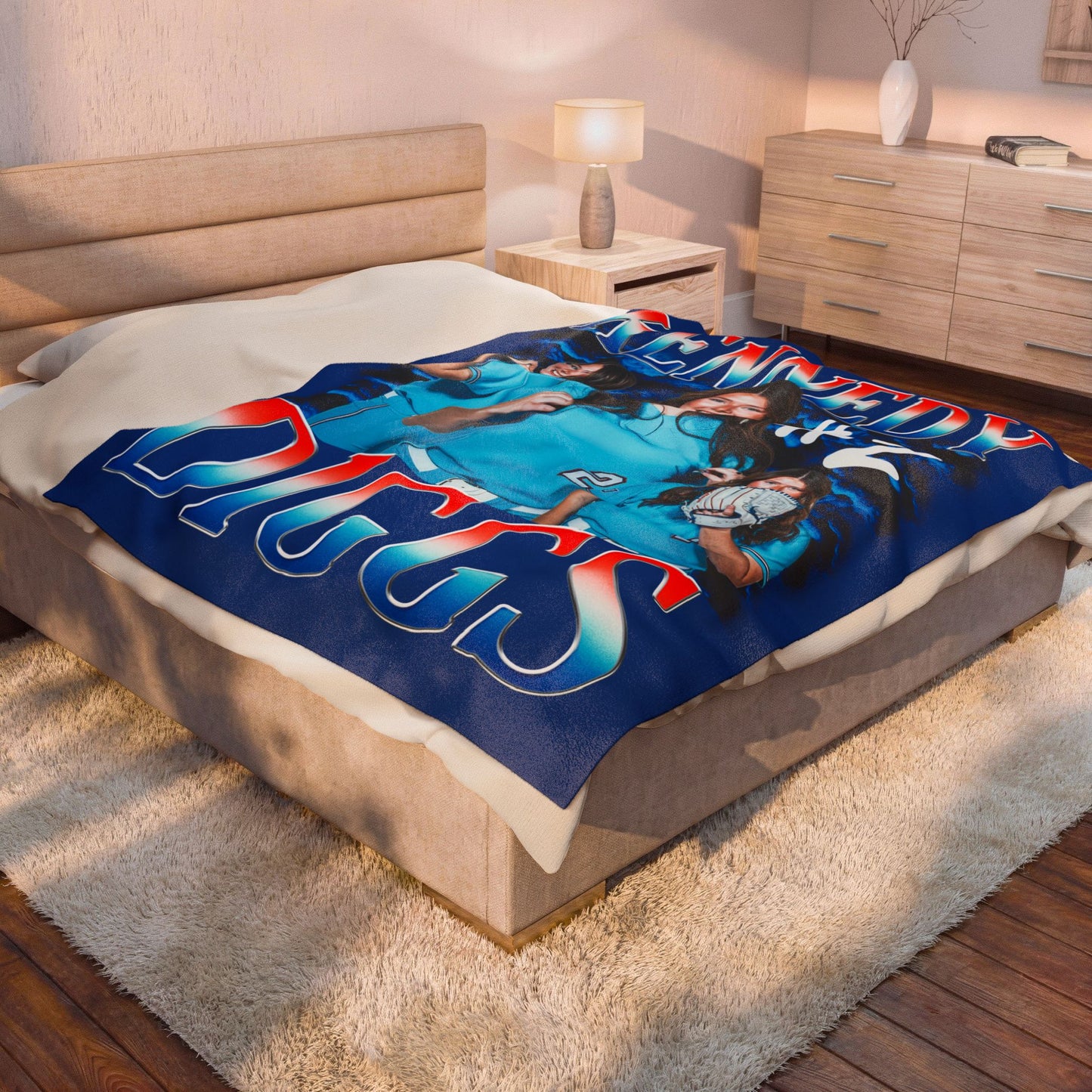 Kennedy Diggs Single Color Combo 60"-80" Plush Blanket