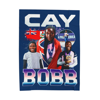 Cay Bobb Colored & White Combo 60"-80" Plush Blanket