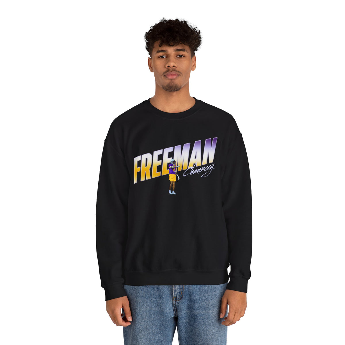Chauncey Freeman Cursive Combo Colored Crewneck Sweatshirt