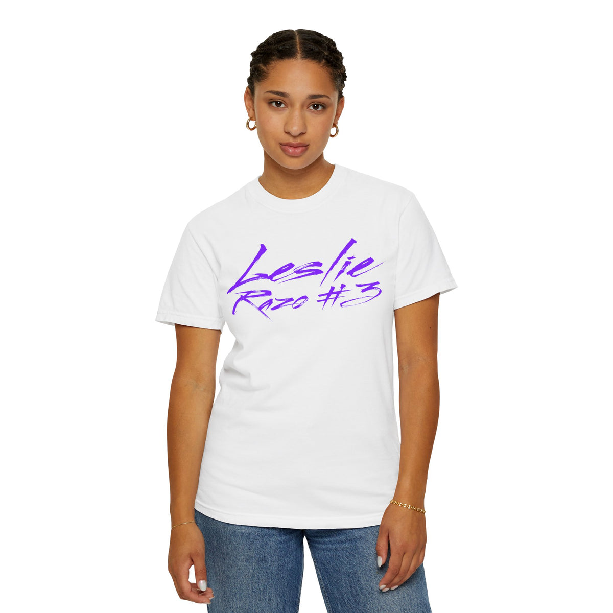Leslie Razo Cursive Name & Number Premium Tee