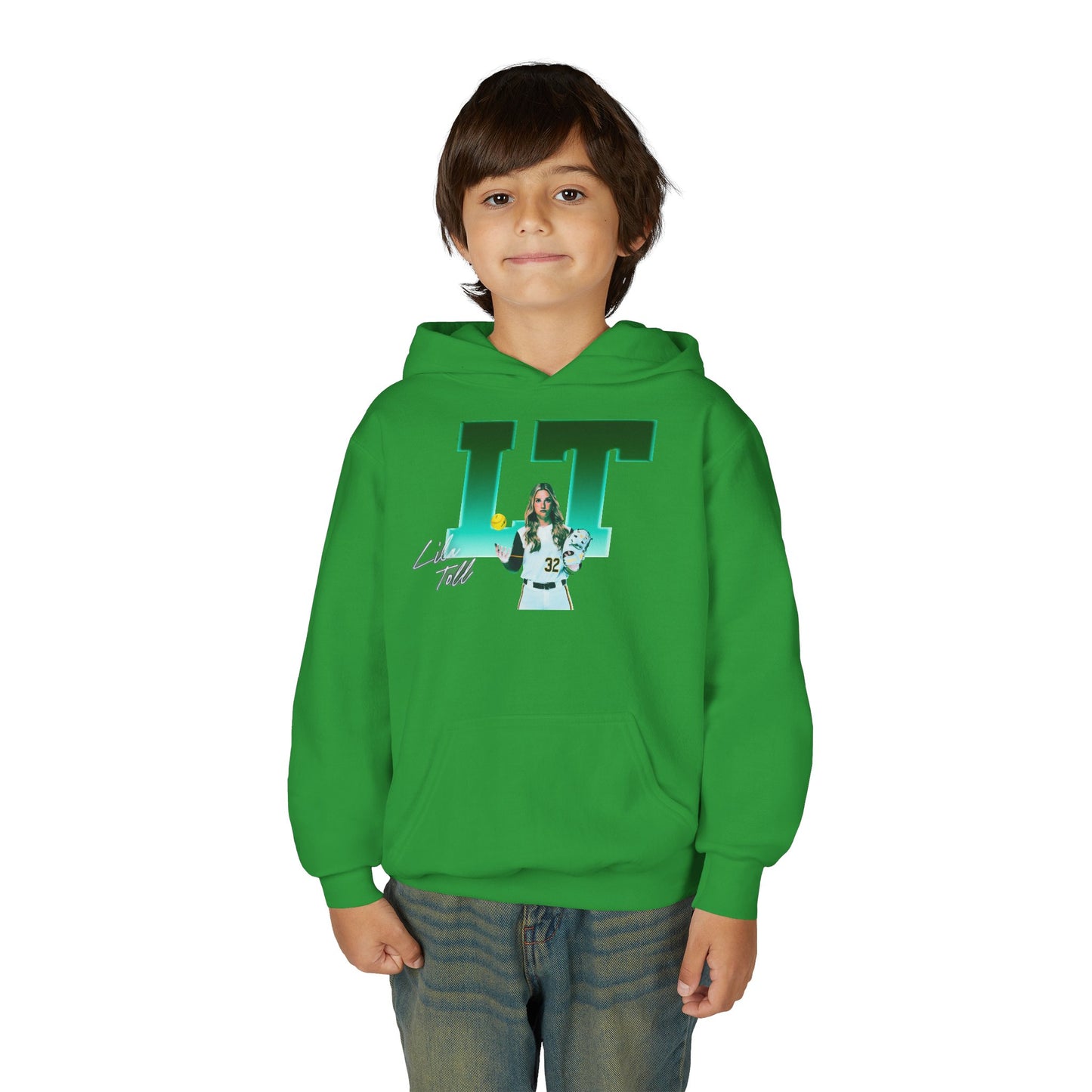 Lila Toll Big Initials Colored  Kids Hoodie