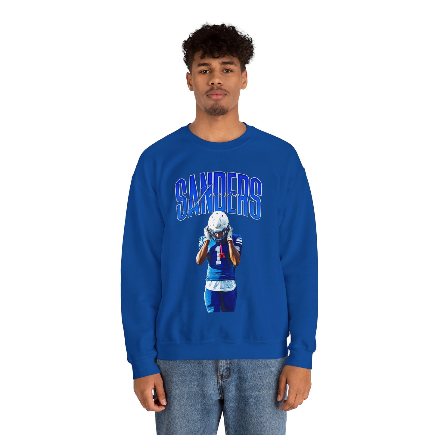 J'Marion Sanders Curved Combo Crewneck Sweatshirt