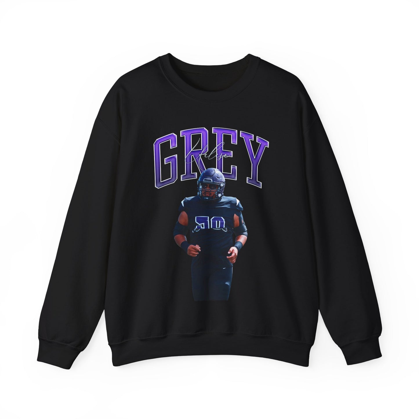 Uelese Grey Big Last Name Crewneck Sweatshirt