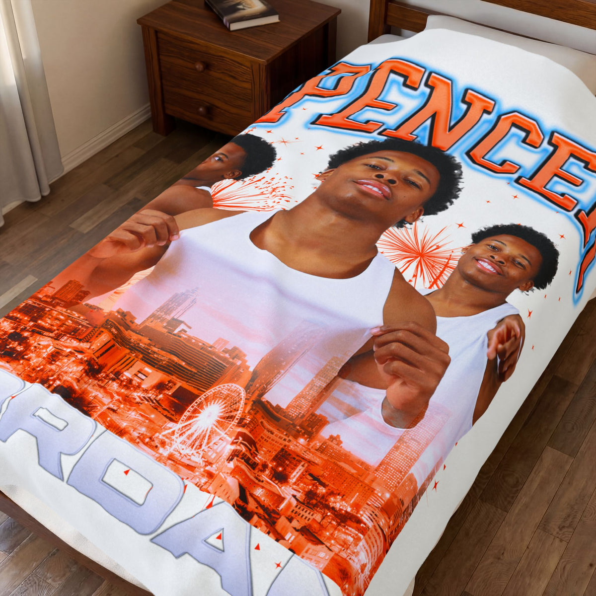 Jordan Spencer 60"-80" Plush Blanket