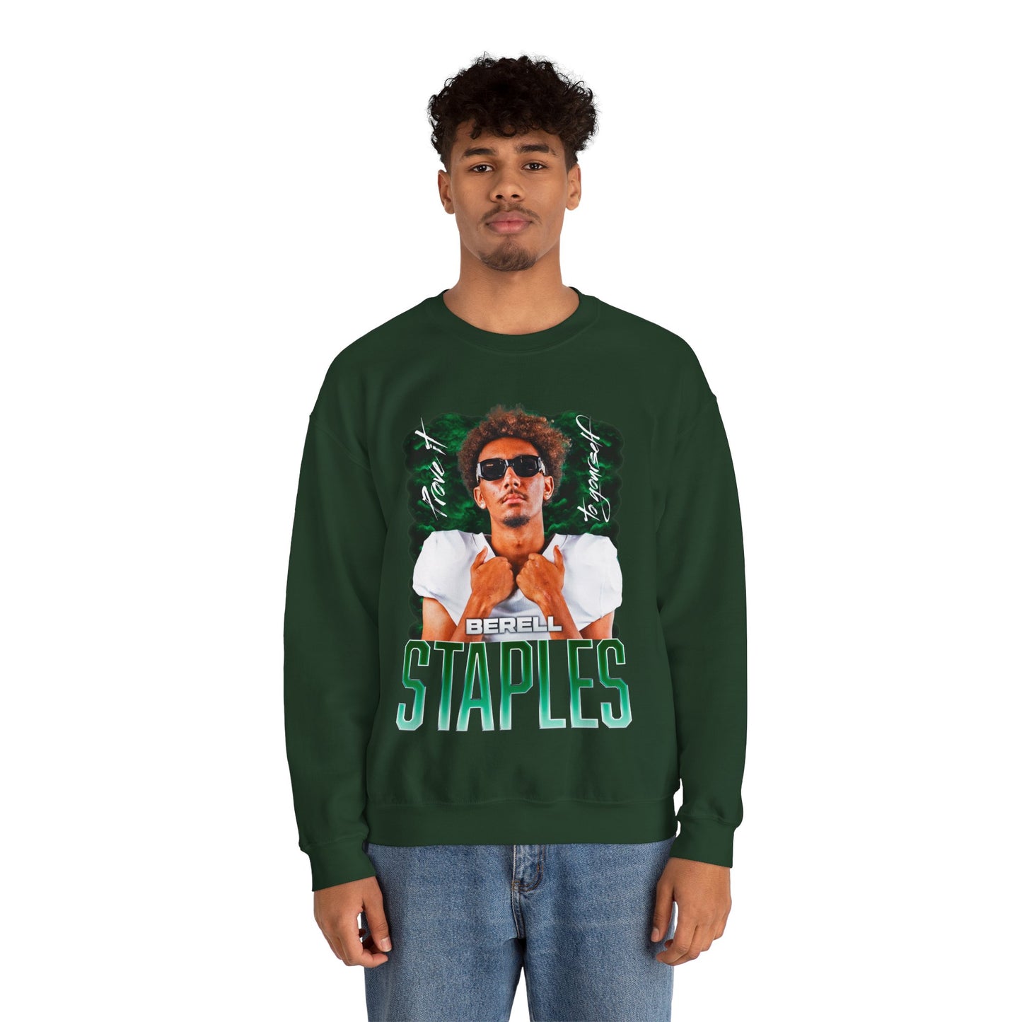 Berell Staples Featured Quote Crewneck Sweatshirt