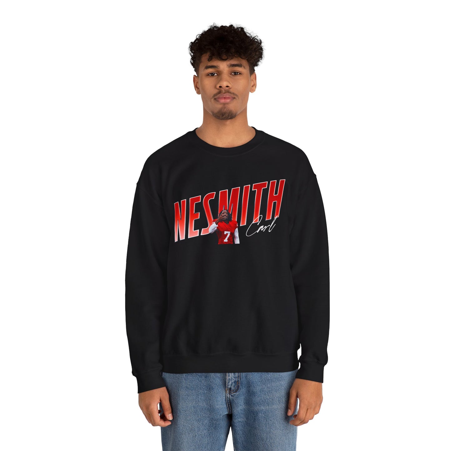 Carl Nesmith Cursive Combo Colored Crewneck Sweatshirt