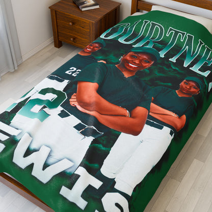 Courtney Lewis Colored & White Combo 60"-80" Plush Blanket