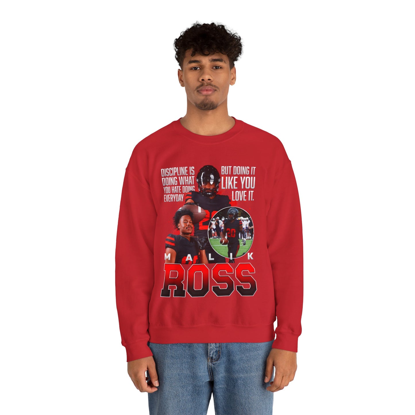 Malik Ross Featured Quote Crewneck Sweatshirt