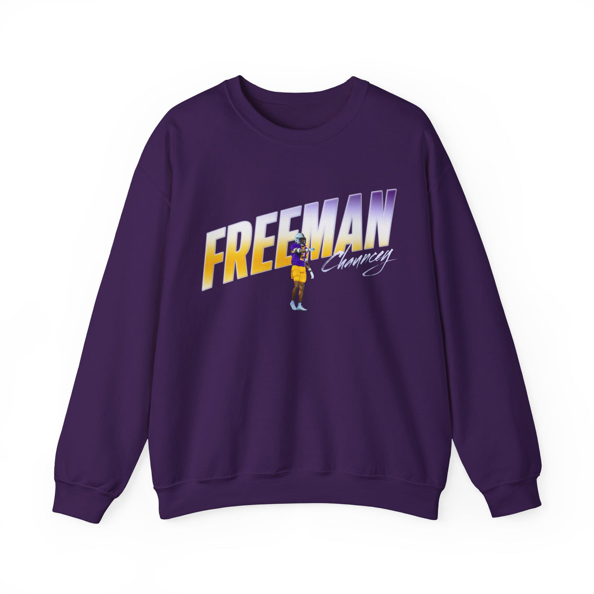 Chauncey Freeman Cursive Combo Colored Crewneck Sweatshirt