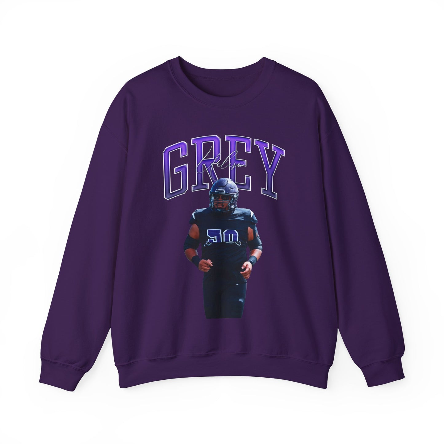 Uelese Grey Big Last Name Crewneck Sweatshirt