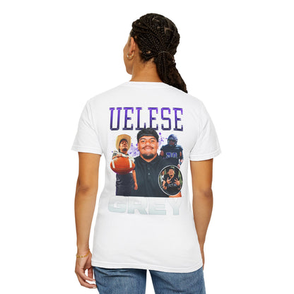 Uelese Grey Logo Front & Back Premium Tee