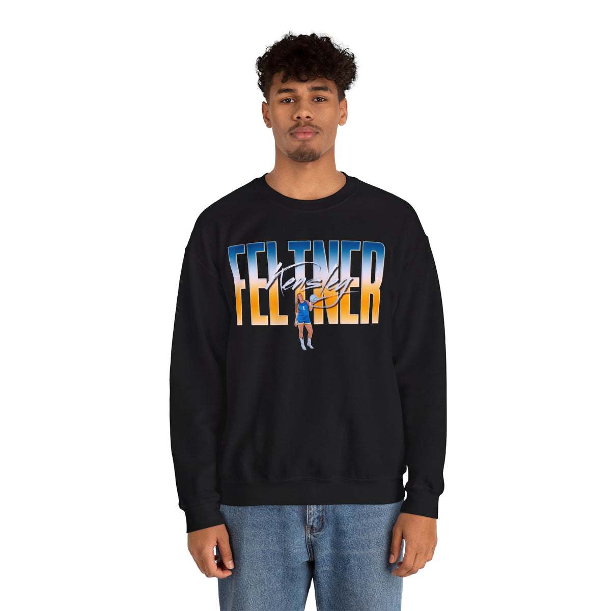 Kensley Feltner Curved Combo Crewneck Sweatshirt