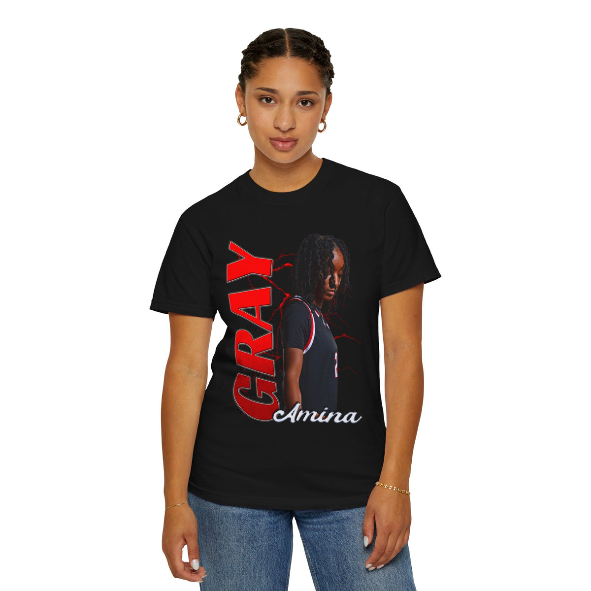 Amina Gray Premium Tee