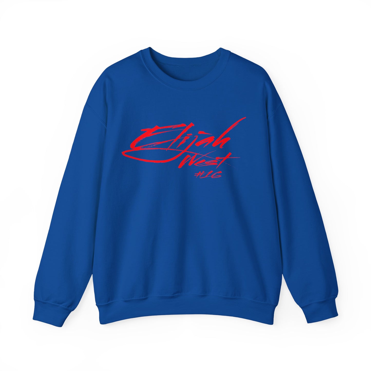 Elijah West Cursive Name & Number Crewneck Sweatshirt