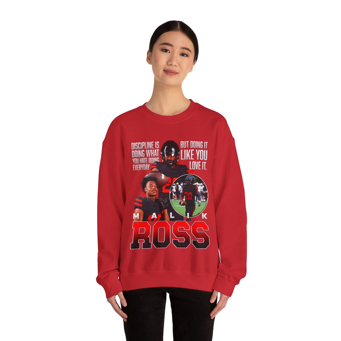 Malik Ross Featured Quote Crewneck Sweatshirt