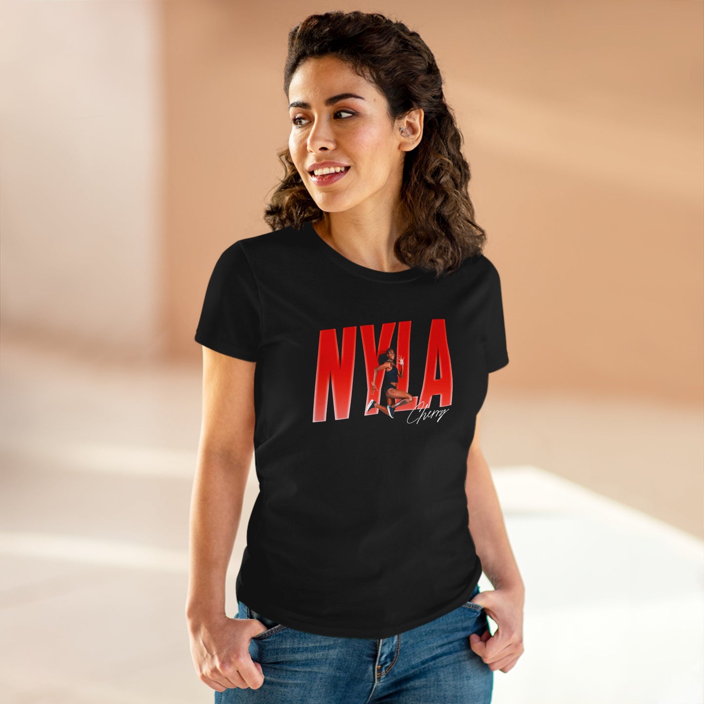 Nyla Cherry Cursive Combo Colored Women's Tee