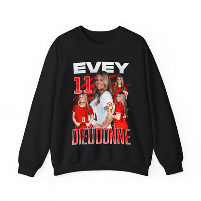 Evey Dieudonne White & Color Combo Crewneck Sweatshirt