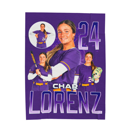 Char Lorenz Name & Number Combo 60"-80" Plush Blanket
