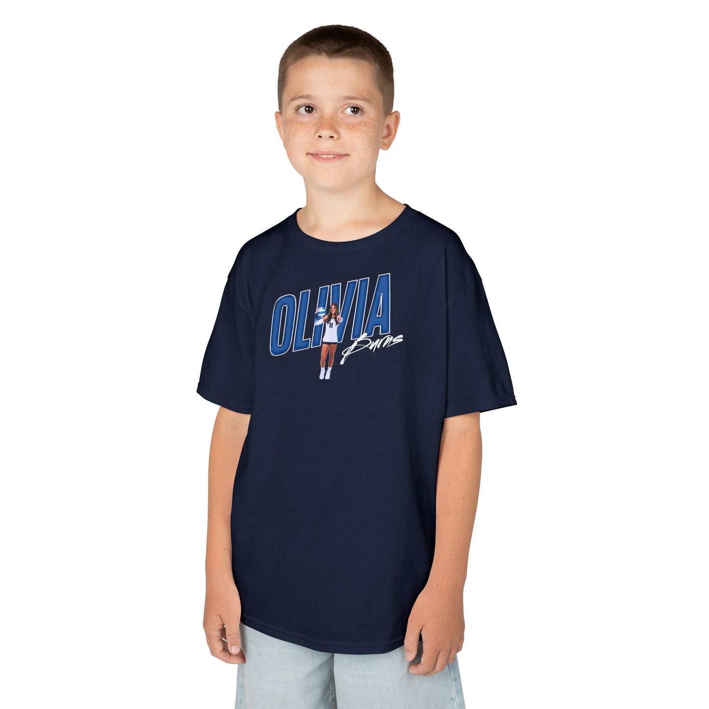Olivia Burns Cursive Combo Colored Kids Tee